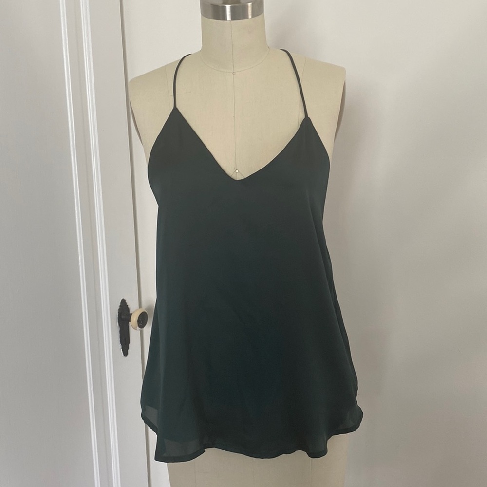 Hunter Green Silk Slinky Going Out Top Size Small